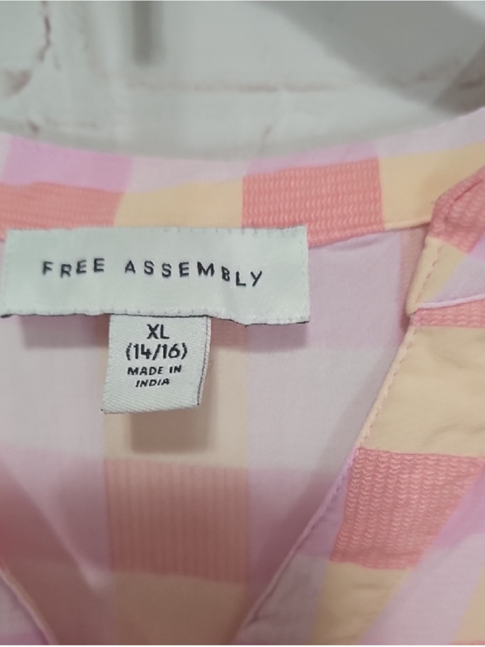 3/$10 Women’s Pink & Yellow Gingham Mini Dress Size XL - Picture 2 of 3